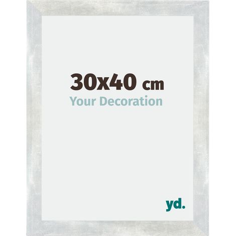 Cadre Puzzle 30x40 cm - Argent Brillant Vintage - MDF - Mura. (1/5)
