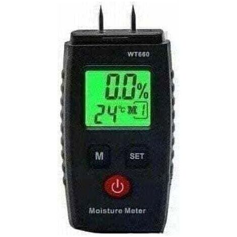 LaBlanc - Feuchtigkeitstester, LCD-Display-Feuchtigkeitsdetektor mit grüner Hintergrundbeleuchtung, Stift mit 5 Modi, Schimmeldetektor für Holz und Baumaterialien