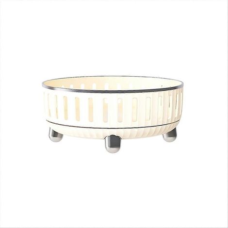 Organisateur de maquillage rotatif à 360 degrés pour coiffeuse, jaune crème, B (1/5)