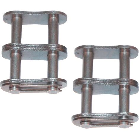2x Maillon de jonction double attache rapide DIN 8187 Chaîne Hydraulique Entraînement Motoculture Tondeuse Tronçonneuse, 12,7 x 7,75mm