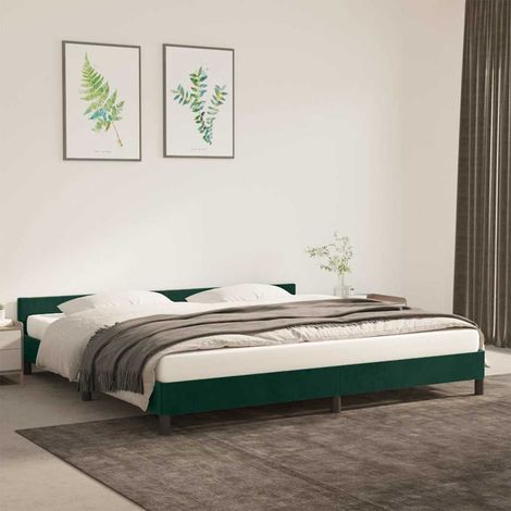 vidaXL Estructura cama sin colchón terciopelo verde oscuro 200x200 cm (1/5)