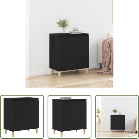 Buffet noir -  Buffet Noir 60 x 35 x 70 cm Bois d'ingénierie (1/5)