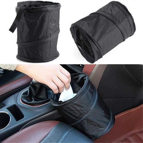 Lot de 2 poubelles de voiture pliables et portables, poubelle universelle pliable pour voiture, corbeille à papier, boîte de rangement de voyage suspendue (1/5)
