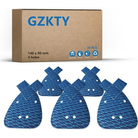Schleifpapier 70 Stück 7 Körnungen 60-400 140x90 mm Dreieckschleifer (1/5)