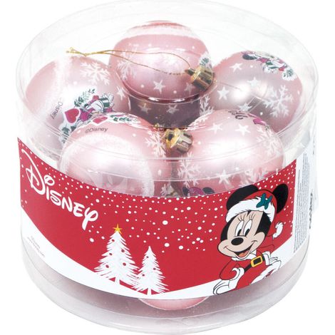 Lot de 10 Boules de Noël - Disney Minnie - Rose - 6 cm (1/3)