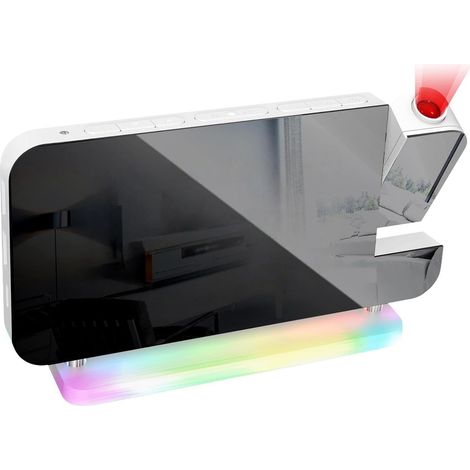 Réveil à projection avec écran LED, horloge miroir LED de 7,4 pouces avec projecteur rotatif à 180 °, affichage numérique, 7 couleurs, pour chambre à coucher, plafond, mur, maison, enfants (1/5)