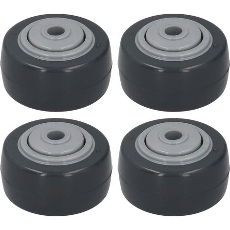 4Pcs Mute Wheel PU Anti‑Winding Furniture Trolley Directional Caster 2in M Hardware Tools (1/5)