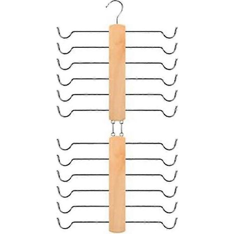 Cintre porte-soutiens-gorge pour placard, cintre en bois pour débardeurs rotatif à 360°, pouvant contenir 12 débardeurs ou soutiens-gorge, organisateur gain de place. (1/4)