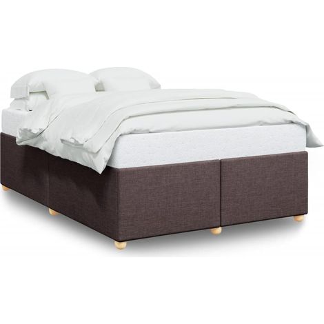 Maison Exclusive - Cadre de lit sans matelas marron foncé 160x200 cm tissu