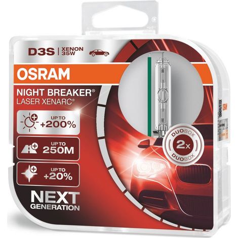 Kit 2 Ampoules Xénon auto Osram XENARC® NIGHT BREAKER® LASER D3S 220% 66340XNN-HCB (1/5)