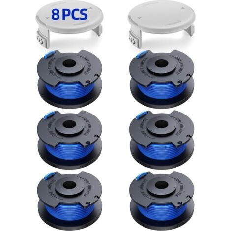 8 Spools of Wire Cutting Edging Suitable for Ryobi One + 18 V 24 V 40 V Cutting Edges, Diameter 1.65 mm and 3.4 m Length AC14RL3A Replacement Edge Cutter (6 Spool Wire Edging Cutter, 2 Lids) (1/5)