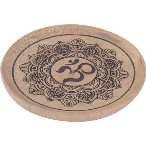 Signes Grimalt Bandeja De Decoración Decoracion  Bandeja Mandala Om S Bandejas Marrón 16x16x2cm 34277