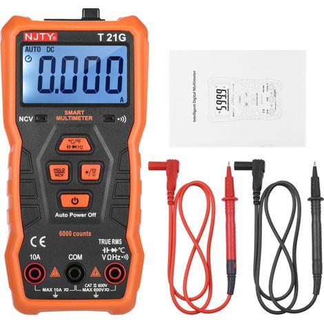 T21G Multimeter mit 6000 Zählern, 2"-LCD-Bildschirm, magnetischer Adsorption, misst Volt und Ohm