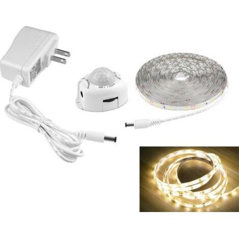 PA Ruban LED étanche IP65 5m avec détecteur de mouvements – Alimentation 12V – Installation facile sur surfaces variées – Éclairage automatique (1/5)