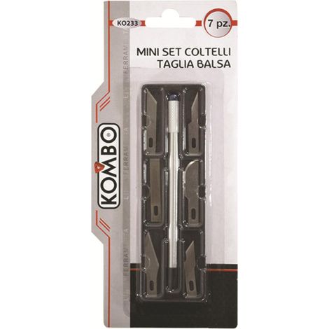 Mini Set 7pz Coltelli Taglia Balsa con 6 Intercambiabili in Acciaio