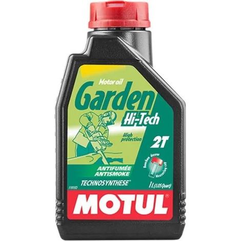 Hyundai – Huile 2 temps Motul Garden Hi Tech 1L – Anti fumée – Lubrification optimale pour tondeuses et débroussailleuses – Combustion efficace