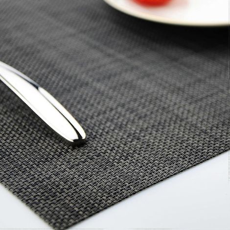 Sets de table lavables en PVC pour la table de cuisine, lot de 4 (gris foncé) (1/4)