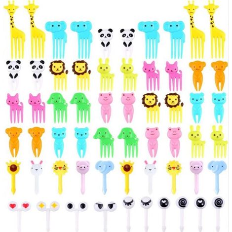 Fourchette à fruits en plastique avec motif animal mignon (lot de 1) (1/5)