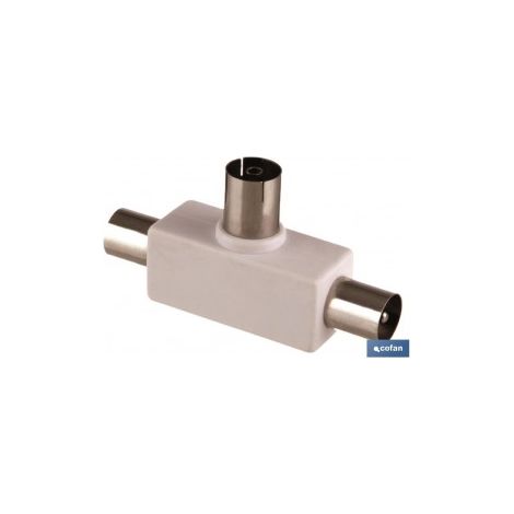 Weißer T-Antennenadapter, 1 Stecker auf 2 Buchsen, für koaxialen TV-Anschluss