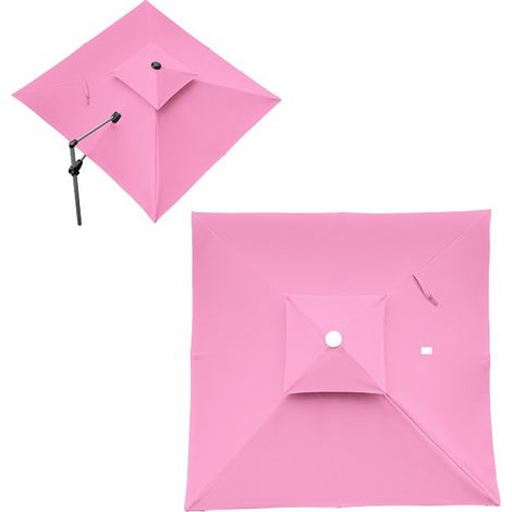 (3mx3m/10ftx10ft)Toile de Parasol Déporté Carrée de Remplacement,Rose,Convient aux parapluies à 8 baleines (armature non incluse),Protection UV pour Jardin,Terrasse,Marché (1/5)