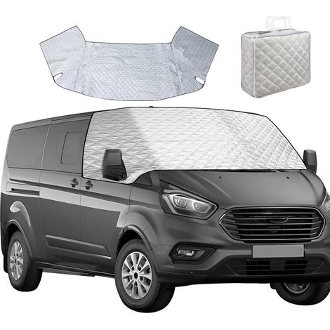 Bâche pare-brise Ford Transit Custom, 2 couches coton, aimantée, anti-gel et soleil (1/5)