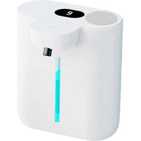 Distributeur de savon automatique intelligent à 9 niveaux réglables avec écran HD et capteur intelligent. Étanche IPX5, rechargeable et lave-vaisselle pour les mains. Blanc. (1/5)