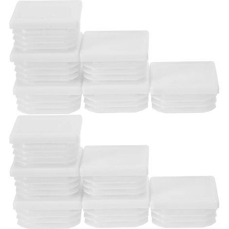 Bouchons carrés en plastique pour tubes, 20 x mm, lot de blancs, (1/5)