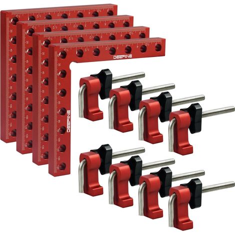 90-Grad-Positionierungsblock, rechtwinklige Befestigungsklemme aus Aluminiumlegierung, Holzbearbeitungswerkzeuge, für Bilderrahmen – 4 Sätze (14 cm/5,5 Zoll) (1/5)