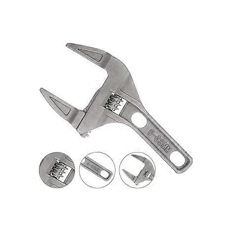 Verstellbarer Schraubenschlüssel, 6–68 mm große Öffnung, breite Backe, Aluminiumlegierung (1/4)