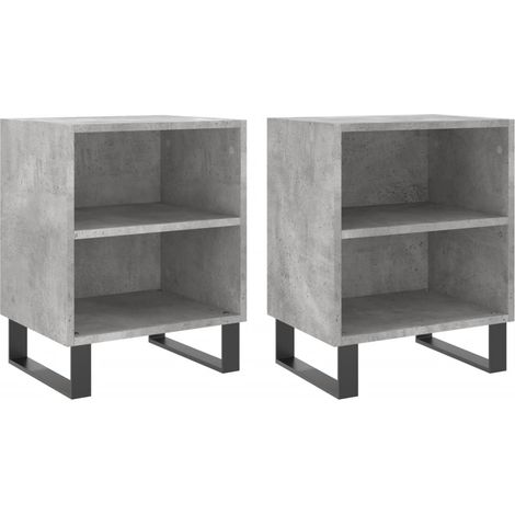Maison Exclusive - Nachttische 2 Stk. Betongrau 40x30x50 cm Holzw