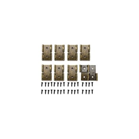 Set mit 8 Falttürscharnieren im Retro-Stil inklusive Befestigungsschrauben, Bronze-Crezuo