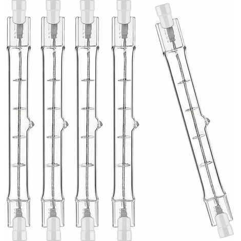 Lot de 5 R7S Ampoule Halogène 118mm 300W 230V, Tige Halogène R7S 118mm, Ampoule Halogène r7s Lampe Tige Halogène Dimmable pour Spot de Bâtiment, Eclairage Paysage de Travail, Eclairage Salon (1/5)
