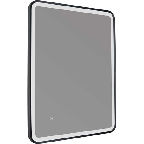 JTP Hix Bathroom Mirror With Light 800mm H x 600mm W - Matt Black (1/3)