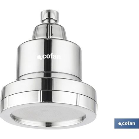 Pommeau de douche réglable Ø11,5x13,5cm en ABS argenté (avec filtre à 15 niveaux) (1/4)