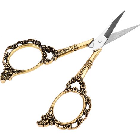 1 paire de ciseaux vintage en acier inoxydable brodés de motifs floraux (couleur n° 3) (1/5)