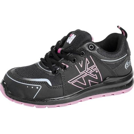 Chaussures de Sécurité Basses Femme Perec - Taille 38 - Noir/Fuchsia - Résistant et Confortable - D-Work (1/5)