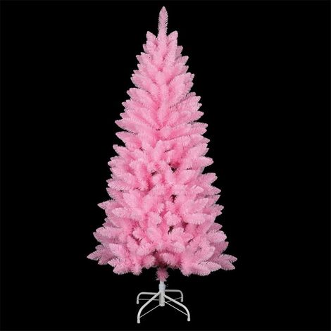 Sapin de Noël artificiel amovible "Kelo" effet neige Ø80x150cm coloris rose (non lumineux)