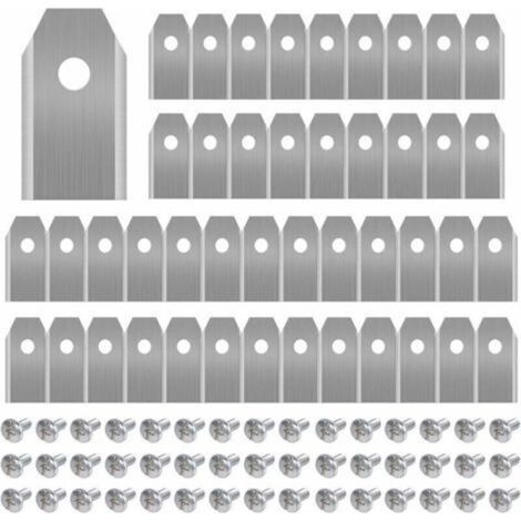 Lot de 45 lames en titane pour tondeuses robotisées Husqvarna et Gardena – 35 x 18 x 0,75 mm – 45 vis incluses – Coupe précise et durable (1/5)