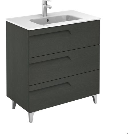 ROYO VITALE Conjunto Mueble de Baño Completo 3 Cajones Gris Nature - Medida: 60 CMS - ref: C0072408 (1/2)