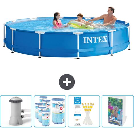 Intex Piscina con struttura Rotonda - 366x76 cm - 7-pezzi  SCB123