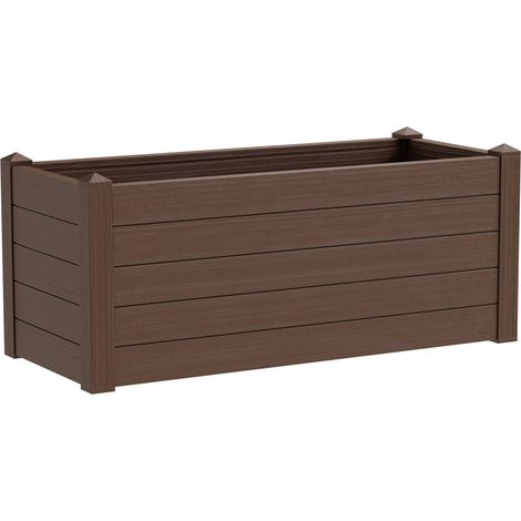Fioriera da Giardino 100x42x40 cm in Polipropilene Trama 002 Moka Marrone Scuro (1/4)
