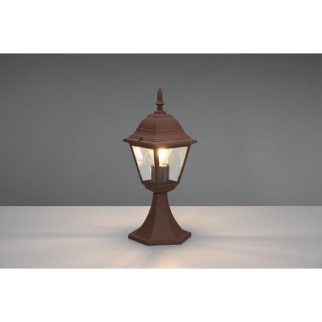 LIVENZA PALO SEGNAVIALI DA ESTERNO 4 LATI FUSIONE DI ALLUMINIO RUGGINE E VETRO TRASPARENTE H. 36,5CM IP44