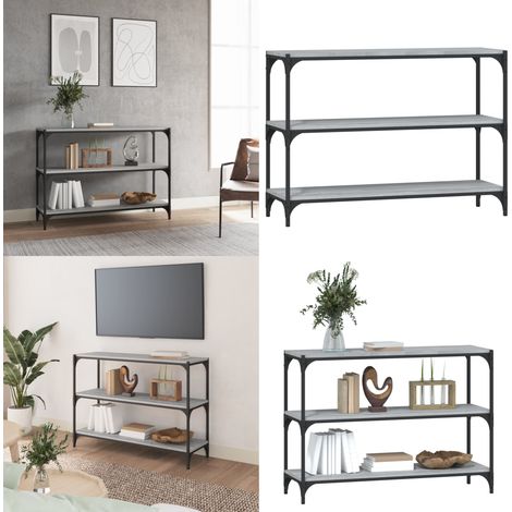 Bibliothèque Sonoma gris 100x33x70,5 cm Bois d'ingénierie acier - Bibliothèque Industrielle - Étagère Murale - Rangement Intérieur - Meuble Tv - Bibliothèque Moderne - Home & Living (1/5)