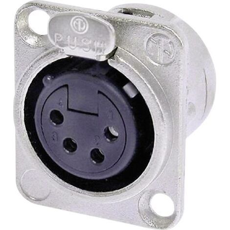 XLR embase femelle, contacts droits Neutrik NC4FD-L-1 Nombre de pôles: 4 argent 1 pc(s) D27613 (1/2)