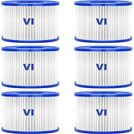 Filtre de piscine pour Bestway 58323, lot de 6 filtres de spa de type VI pour Lay-Z-Spa, Miami, Monaco, Vegas (1/5)