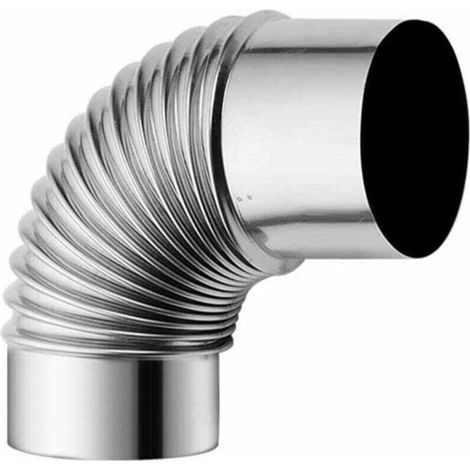 Cheminée de poêle à bois en acier inoxydable de 60 mm, adaptateur d'angle de conduit de cheminée à 90°, conduit de cheminée rallongé, conduit de cheminée de camping (1/4)