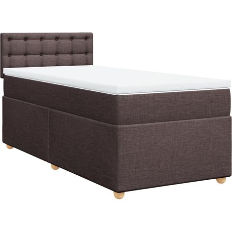 Maison Exclusive - Giroletto a Molle con Materasso Marrone Scuro 90x200 cm Tessuto