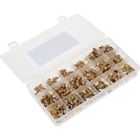 Kit d'assortiment de raccords de graisseur Zerk en cuivre droit et à 90 degrés 45, métrique M6 M8 M10, 165 pièces (1/5)