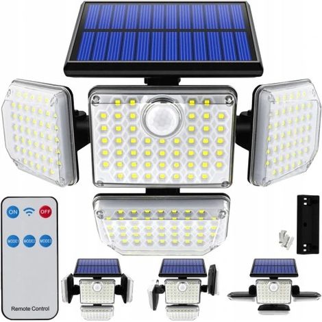 Lampada da giardino a LED solare con sensore di movimento e crepuscolare, telecomando. (1/4)