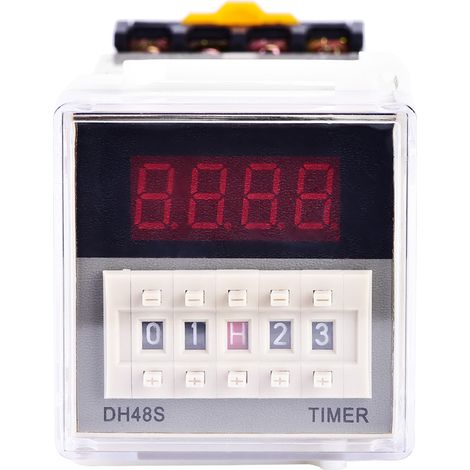 DH48S-2Z 220V Digital Display Double Time Relay with Socket Base